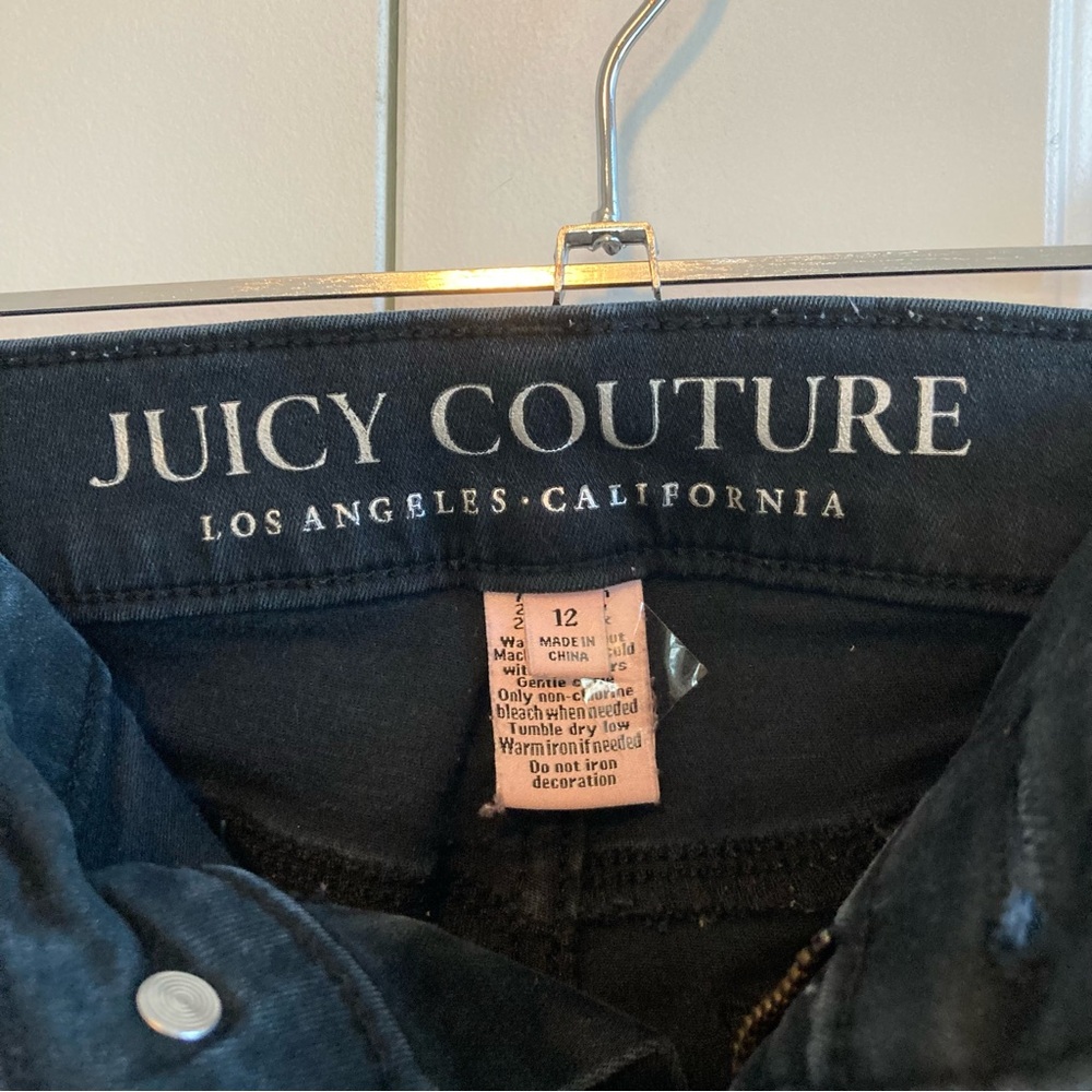 Juicy Couture Women’s Black Skinny Jeans Size 12 Mid Rise Stretch Denim